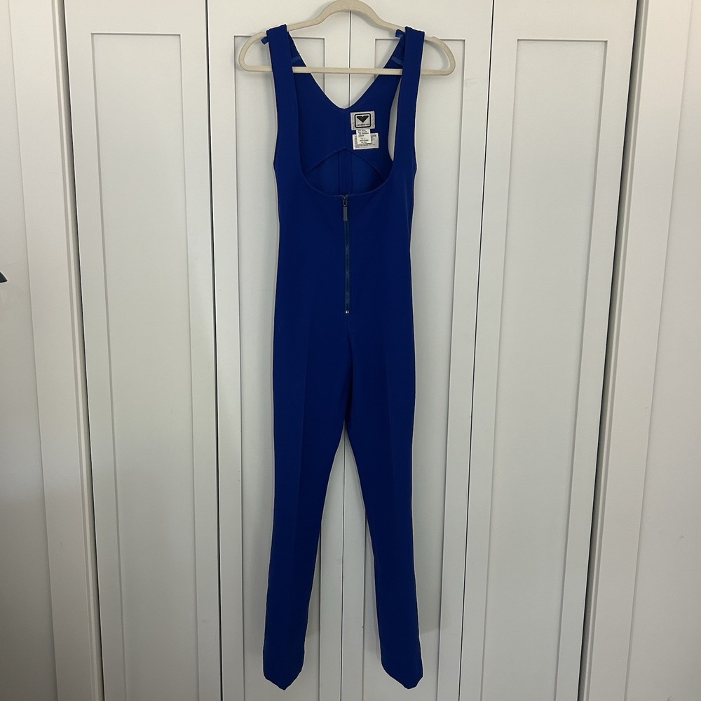 Vintage Obermeyer Snow Bib Womens 10 L Blue Softshell Insulated Ski Overall 70s